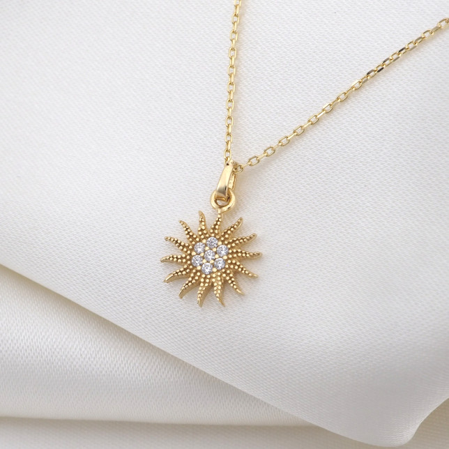 Minimalist Güneş Kolye 14 Ayar Minimalist Güneş Kolye 14 Ayar