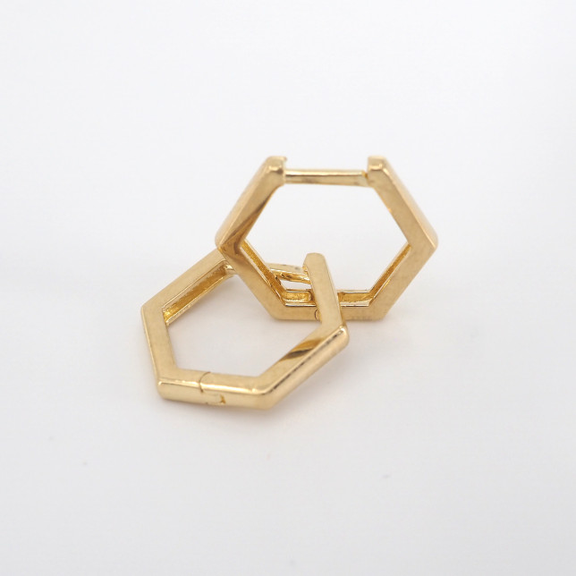 14 Ayar Altıgen Küpe 14 Ayar Altıgen Küpe